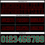 Custom Black Kelly Green White-Red Authentic Football Jersey