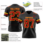 Custom Black Red-Gold Authentic Football Jersey