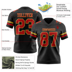 Custom Black Red-Old Gold Authentic Football Jersey