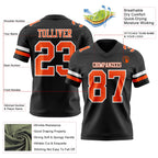Custom Black Orange-White Authentic Football Jersey