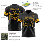 Custom Black Gold Authentic Football Jersey