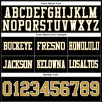 Custom Black Old Gold-White Authentic Football Jersey