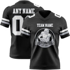 Custom Black White-Gray Authentic Football Jersey