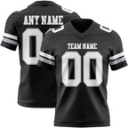 Custom Black White-Gray Authentic Football Jersey