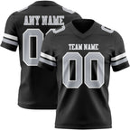 Custom Black Gray-White Authentic Football Jersey