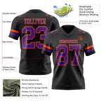 Custom Black Purple-Orange Authentic Football Jersey