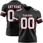 Custom Black White-Cardinal Authentic Football Jersey