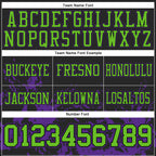 Custom Black Neon Green-Purple 3D Pattern Splash Authentic Football Jersey