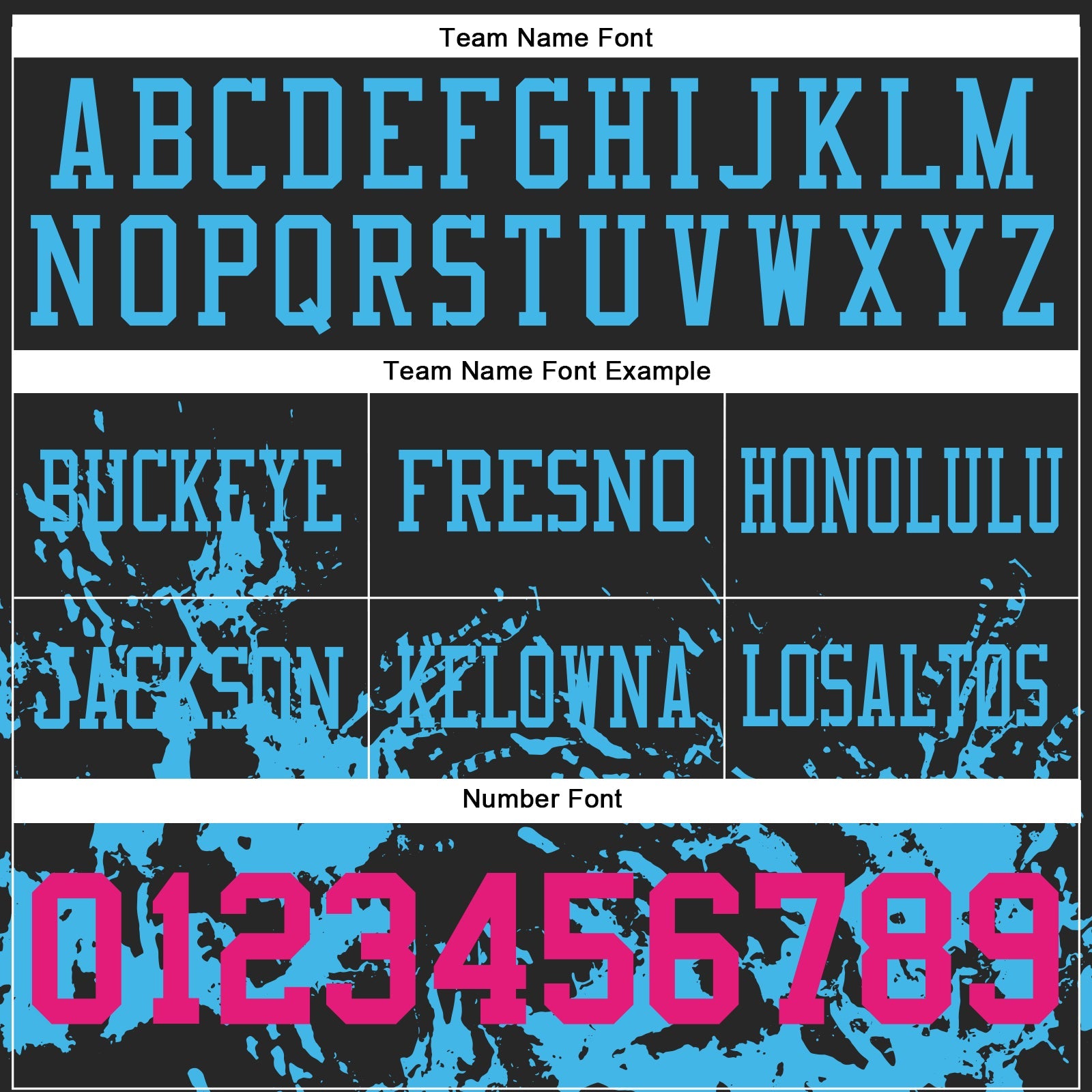 Custom Black Hot Pink-Sky Blue 3D Pattern Splash Authentic Football Jersey