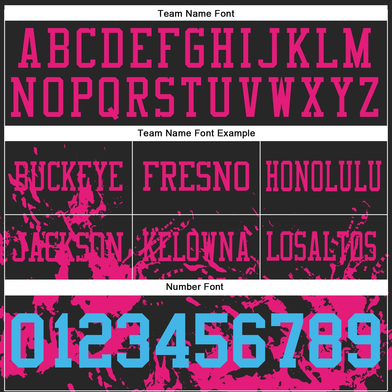 Custom Black Sky Blue-Hot Pink 3D Pattern Splash Authentic Football Jersey