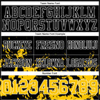 Custom Black Yellow-White 3D Pattern Splash Authentic Football Jersey