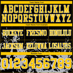 Custom Black Yellow Steel Gray-White 3D Pattern Splash Authentic Football Jersey
