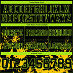 Custom Black Yellow-Neon Green 3D Pattern Splash Authentic Football Jersey