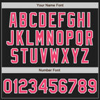 Custom Black Neon Pink-White Authentic Baseball Jersey