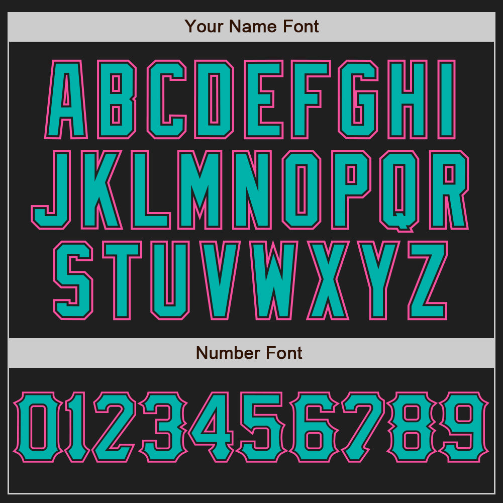 Custom Black Aqua-Pink Authentic Baseball Jersey