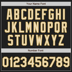 Custom Black Cream-Old Gold Authentic Baseball Jersey