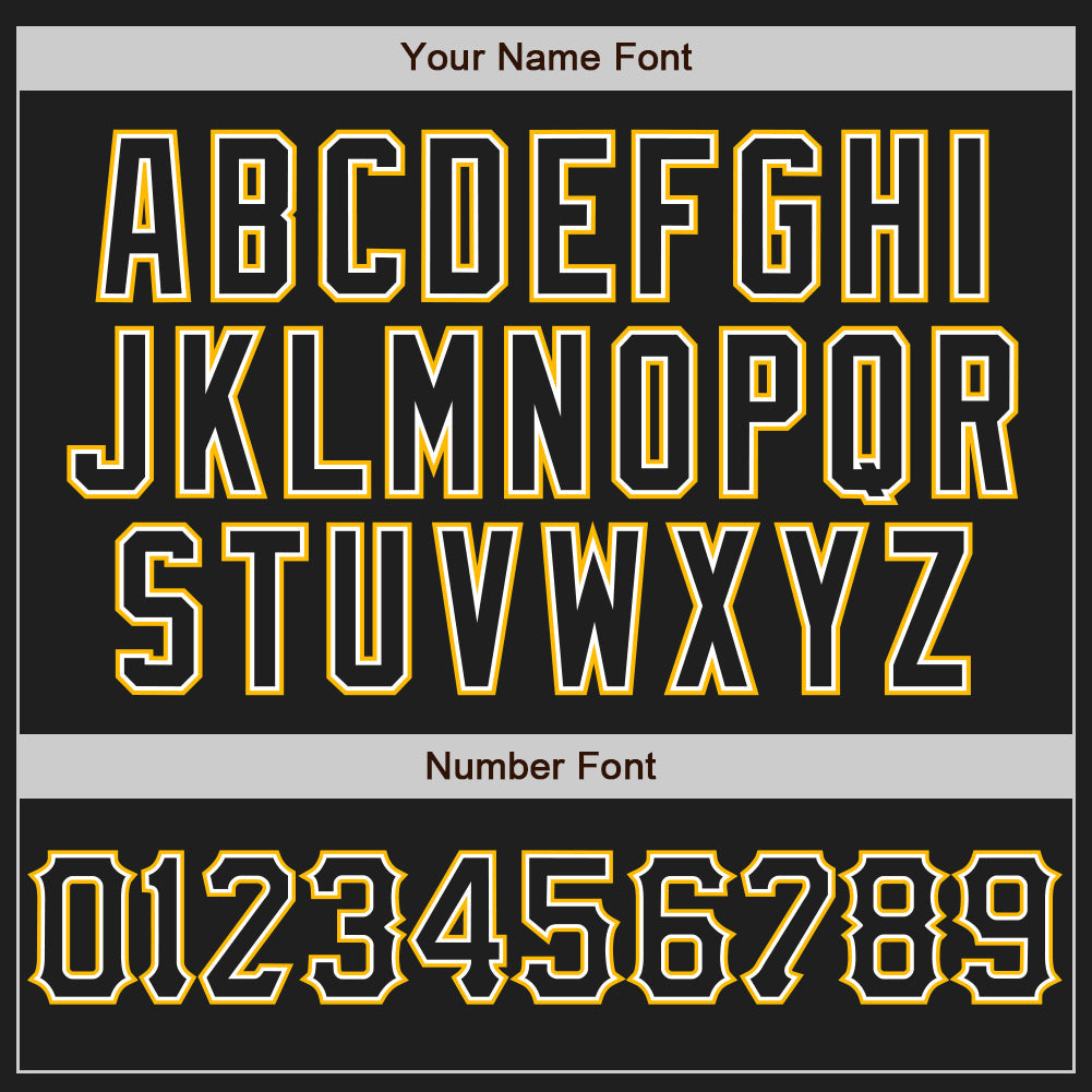 Custom Black White-Gold Authentic Baseball Jersey