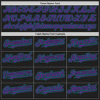 Custom Black Purple-Teal Authentic Baseball Jersey