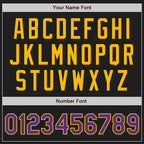 Custom Black Purple-Gold Authentic Baseball Jersey
