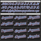 Custom Black Medium Pink-Light Blue Authentic Baseball Jersey