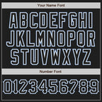 Custom Black White-Light Blue Authentic Baseball Jersey