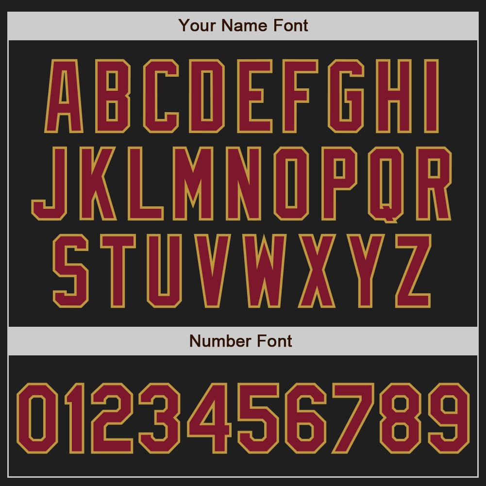 Custom Black Crimson-Old Gold Authentic Baseball Jersey