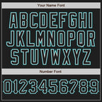 Custom Black White-Teal Authentic Baseball Jersey