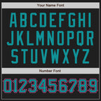 Custom Black Teal-Pink Authentic Baseball Jersey