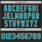 Custom Black Teal-White Authentic Baseball Jersey