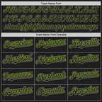 Custom Black Neon Green-Purple Authentic Baseball Jersey