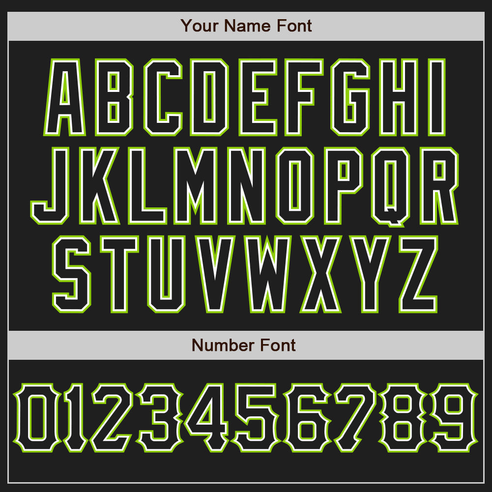Custom Black White-Neon Green Authentic Baseball Jersey