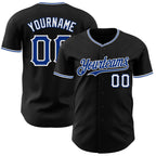 Custom Black Royal-White Authentic Baseball Jersey