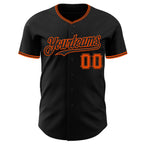 Custom Black Orange Authentic Baseball Jersey