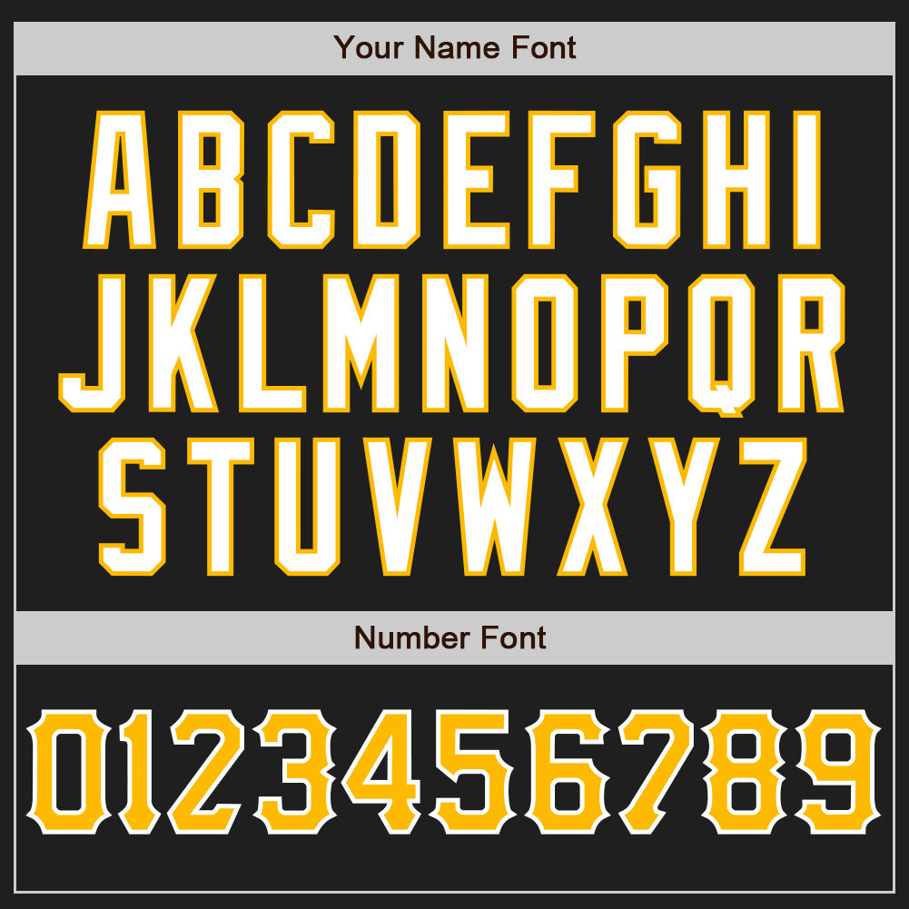 Custom Black Gold-White Authentic Baseball Jersey