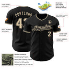 Custom Black City Cream Authentic Baseball Jersey