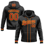 Custom Stitched Black Red-Gold Baseball Pullover Sweatshirt Hoodie