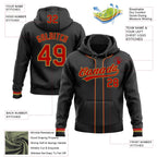 Custom Stitched Black Red-Old Gold Baseball Pullover Sweatshirt Hoodie