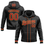 Custom Stitched Black Red-Old Gold Baseball Pullover Sweatshirt Hoodie