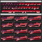Custom Stitched Black USA Flag-Red Baseball Pullover Sweatshirt Hoodie