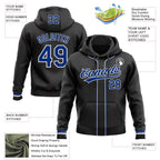 Custom Stitched Black Royal-White Baseball Pullover Sweatshirt Hoodie