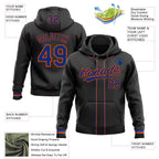 Custom Stitched Black Royal-Orange Baseball Pullover Sweatshirt Hoodie