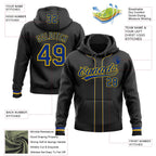 Custom Stitched Black Royal-Yellow Baseball Pullover Sweatshirt Hoodie