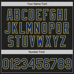 Custom Stitched Black Royal-Yellow Baseball Pullover Sweatshirt Hoodie