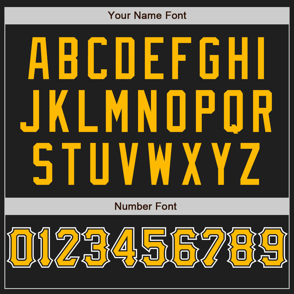 Custom Stitched Black Gold-White Baseball Pullover Sweatshirt Hoodie