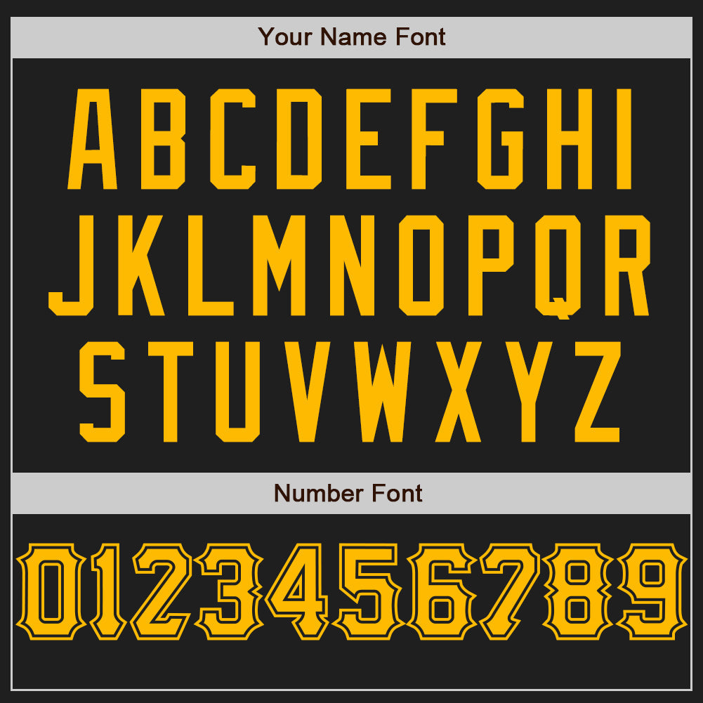 Custom Stitched Black Gold Baseball Pullover Sweatshirt Hoodie