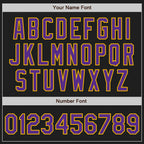 Custom Stitched Black Purple-Gold Baseball Pullover Sweatshirt Hoodie