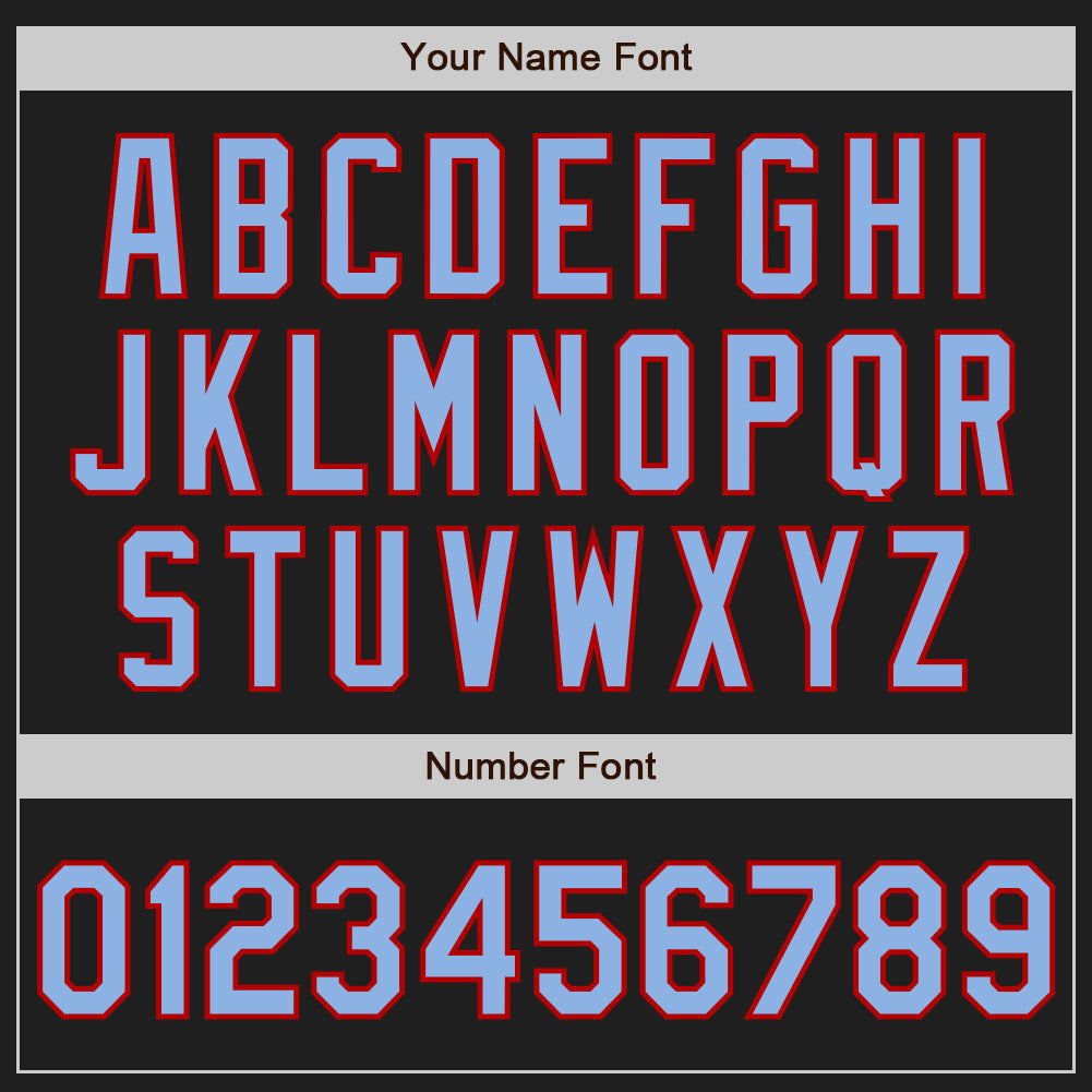 Custom Stitched Black Light Blue-Red Baseball Pullover Sweatshirt Hoodie