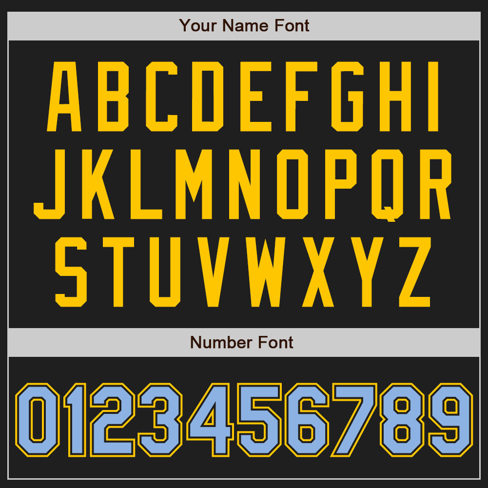 Custom Stitched Black Light Blue-Yellow Baseball Pullover Sweatshirt Hoodie