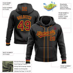 Custom Stitched Black Crimson-Gold Baseball Pullover Sweatshirt Hoodie