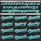 Custom Stitched Black Teal-White Baseball Pullover Sweatshirt Hoodie